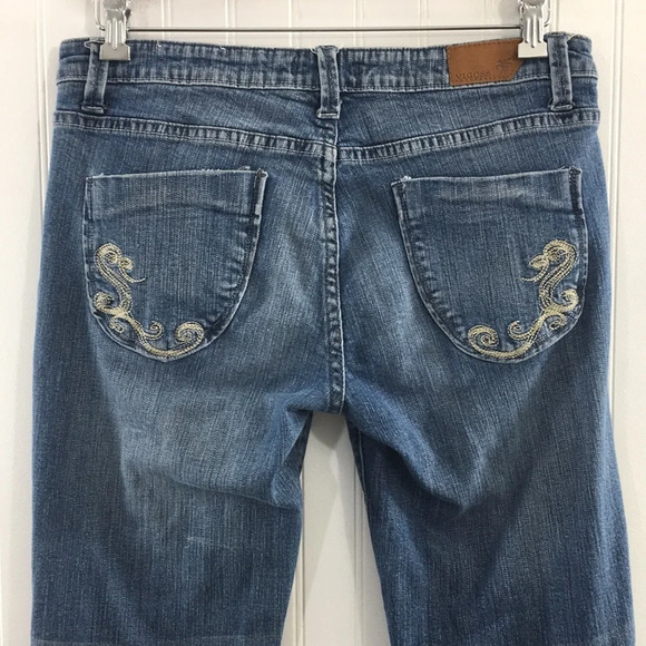 Vigoss Bootcut Jeans Womens 11 Medium Wash‎ Distressed Cotton Denim - Picture 4 of 11